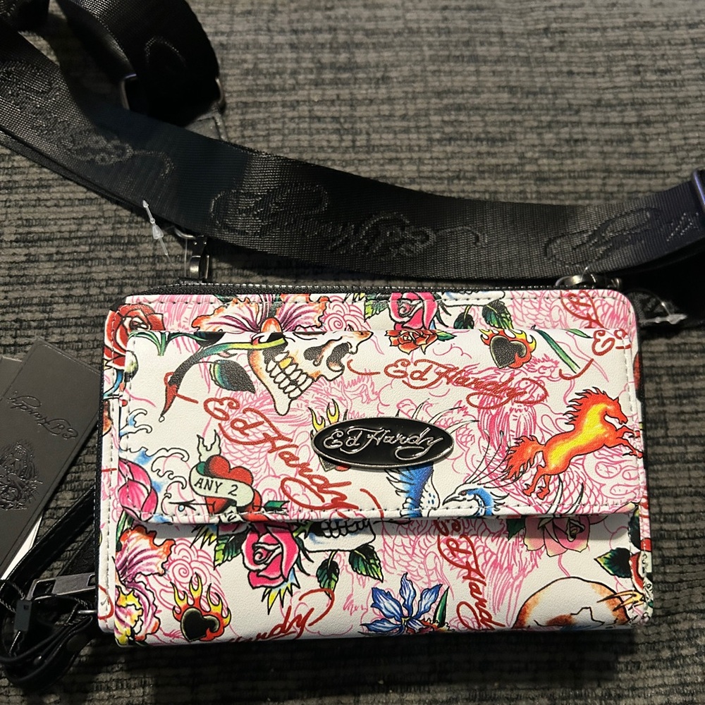 Ed Hardy Women's Multicolor Crossbody Bag/wallet brand new